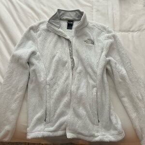 North face white fleece jacket